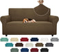 ZNSAYOTX Super Stretch Couch Cover (72"-92") Universal Sofa Covers with Elastic Bottom, Dog Cat Pets Friendly Washable Furniture Protector Fitted Sofa Slipcovers Stay in Place (Brown, Sofa)