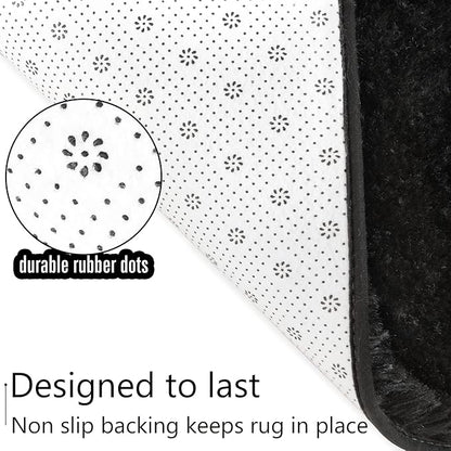 LOCHAS Ultra Soft Indoor Modern Area Rugs Fluffy Living Room Carpets for Children Bedroom Home Decor Nursery Rug 2x4 Feet, Black