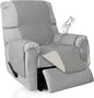 ISSUNTEX Double Protection 100% Waterproof Recliner Covers for Living Room, Reversible Furniture Protector Recliner Couch Sofa Slipcover for Dogs, Pets, Kids (Recliner, Light Gray/Ivory)