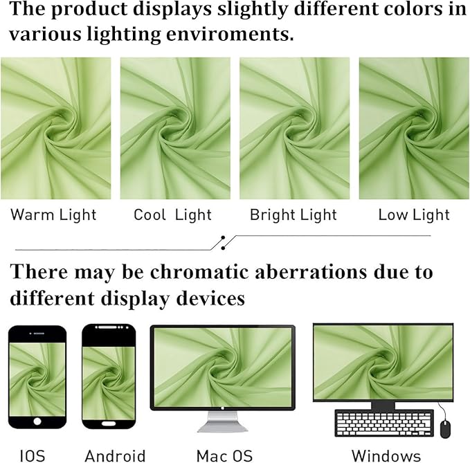 Lecloud Lime Sheer Curtains for Living Room 54 Inch Length 2 Pcs, Solid Color Voile Rod Pockets Lightweight Drapes, Vintage Airy Farmhouse Curtains for Bedroom Dining Room, Each Panel 42" W x 54" L