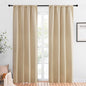 NICETOWN Kitchen Room Darkening Curtains - Panel Home Fashion Thermal Insulated Solid Rod Pocket Curtains for Window(Biscotti Beige, 1 Pair, 42 inches Wide by 84 inches Long)