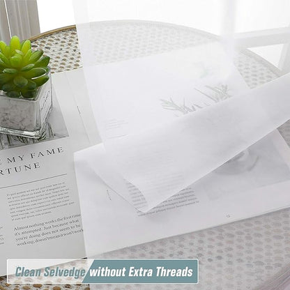 White Sheer Curtains 120 Inches Long 2 Panels, Extra Long Light Filtering Modern Window Curtains for Sliding Glass Door, Rod Pocket Voile Drapes for Living Room Bedroom, 2x42Wx120L Inches