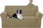 U-NICE HOME Oversized Stretch Loveseat Couch Cover Sofa Covers Washable Sofa Slipcover Furniture Protector for 2 Cushion Couch Sofa Pet Friendly, Sand