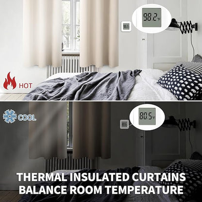 BGment Blackout Curtains - Grommet Thermal Insulated Room Darkening Bedroom and Living Room Curtains, Set of 2 Panels (42 x 84 Inch, Champagne)