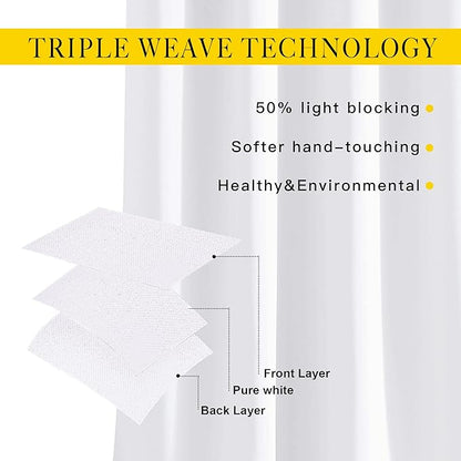 NICETOWN White Doorway Curtains 80 inches Long, Grommet Privacy Door Curtains Room Darkening Thermal Window Treatments for Bedroom/Living Room, 2 Panels, W46 x L80