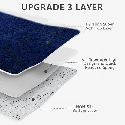 Shag Area Rugs for Bedroom Living Room,Ultra Soft Fluffy Area Rugs for Dorm,Indoor Carpet Nursery Rugs for Kids Girls Room Home Decor (Blue, 8x10 Feet)