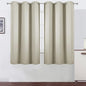 LEMOMO Light Beige Blackout Curtains 40 x 63 Inch Length/Set of 2 Curtain Panels/Thermal Insulated Room Darkening Blackout Curtains for Bedroom