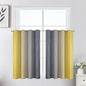 Estelar Textiler Grey and Yellow Ombre Short Blackout Curtains 36 Inch Long, Thermal Insulated Grommet Small Half Window Drapes for Cafe/Basement/RV Camper/Kitchen, 52Wx36L, 2 Panels