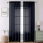 Lecloud Black Sheer Curtains 90 Inches Long 2 Panels Set, Privacy Voile Light Filtering Drapes, Airy Solid Window Curtains with Rod Pocket for Living Room Bedroom Basement, Each Panel 42" W x 90" L