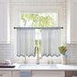 MIULEE 2 Panels Kitchen Tiers Half Window Sheer Curtains Rod Pocket Translucent Voile Drapes for Kitchen Bathroom Small Windows 29 by 36 Inch Dark Grey