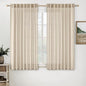 MIULEE Light Taupe Linen Curtains 45 Inch Length 2 Panels for Bedroom Living Room, Soft Linen Textured Window Drapes Semi Sheer Light Filtering Back Tab Rod Pocket Farmhouse Modern Burlap Look Decor