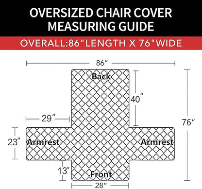 Easy-Going Oversized Chair Sofa Slipcover Reversible Sofa Cover Water Resistant Couch Cover Furniture Protector Cover with Elastic Straps for Pets Dog (Oversized Chair, Green/Christmas Red)