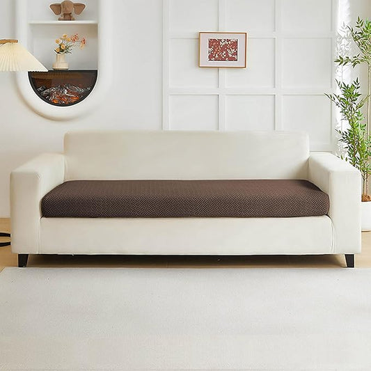 Couch Covers for 3 Cushion Sofa Pet Friendly Couch Cushion Covers Universal Sofa Covers Washable Stretch Slipcovers for Sectional Sofa (Texture Brown, Large Triple Seat Cover)