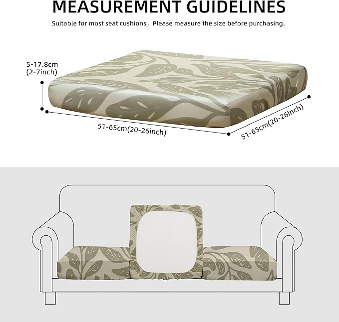 8Pcs Outdoor Cushion Covers, Patio Cushion Covers,Stretch Elastic Slipcovers, Replacement Washable & Reusable Furniture Protector for Patio Couch (Hummingbird-Pattern,Cover Only)
