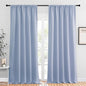 NICETOWN Blackout Curtains for Living Curtains, Vintage Blue, 2 Panels, 52 by 95, Room Darkening Window Curtain Panels, Easy-Care Solid Thermal Insulated Draperies/Drapes for Daughter Room