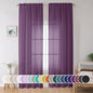 OWENIE Sheer Curtains 96 Inches Long 2 Panels Set, Transparent Light Filtering Plam Purple Sheer Curtain Rod Pocket Clear Drapes for Living Room Bedroom 2Pcs, Each 42 x 72 Inch, Plam
