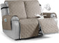 VANSOFY Waterproof Recliner Couch Covers, Sofa Covers 1-Piece Washable Reclining Sofa Cover Non-Slip Furniture Protector with Elastic Straps Pocket for Dogs, Pets(Khaki,Oversized 2 Seater)