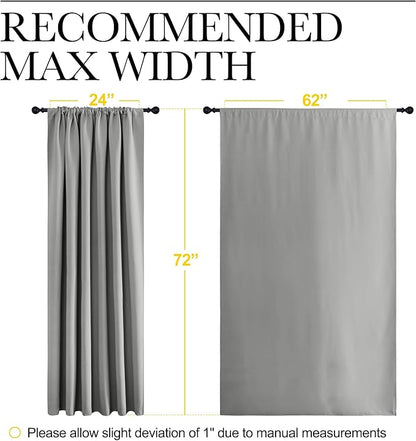 NICETOWN 2 Panels Blackout Curtains, Rod Pocket Window Curtains Room Darkning Drapes for Bedroom/Living Room, Thermal Insulated Solid Draperies for Home Office/Study, 62 by 72-Inch, Silver Grey
