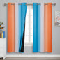 Ombre Orange and Blue Blackout Curtains 72 Inch Length 2 panels, Full Room Darkening Curtains for Bedroom, Thermal Insulated Gradient Drapes, Full Light Blocking Curtains with Grommet, 42x72 Inch