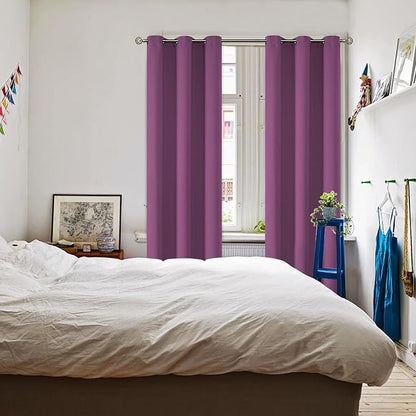 BGment Room Darkening Curtains 84 Inches Long - Grommet Thermal Insulated Drapes Window Treatment Curtains for Bedroom, 2 Panels, 42 x 84 Inch, Eggplant Purple
