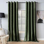 MIULEE 90 Inches Velvet Curtains Olive Green Elegant Grommet Curtains Thermal Insulated Soundproof Room Darkening Drapes for Classical Living Room Bedroom Decor 52 x 90 Inch Set of 2