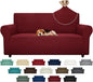 ZNSAYOTX Super Stretch Couch Cover (72"-92") Universal Sofa Covers with Elastic Bottom, Dog Cat Pets Friendly Washable Furniture Protector Fitted Sofa Slipcovers Stay in Place (Wine Red, Sofa)