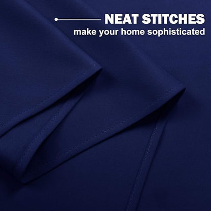 NICETOWN Royal Blue Blackout Kitchen Curtains - Energy Smart Blackout Grommet Curtain Panels for Bathroom/Loft Window/Living Room (42W by 36L 1.2 inches Header, Set of 2)
