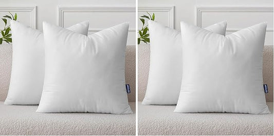 MIULEE Set of 2 Throw Pillow Inserts 18x18 Inches, Non-Woven Decorative Pillow Inserts for Living Room (Pack of 2)