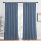 NICETOWN Blackout Curtains Window Draperies - Window Treatment Thermal Insulated Solid Room Darkening Drapes for Bedroom (Stone Blue, Set of 2 Panels, 52 by 95 inches Long)