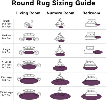 OLANLY Dark Purple Round Rugs for Bedroom - Machine Washable, 3 ft Circle Area Rugs for Living Room, Soft and Fluffy Shaggy Carpet for Teen Girl and Boys, Nursery Rooms, Dorms, Home Decor Aesthetic