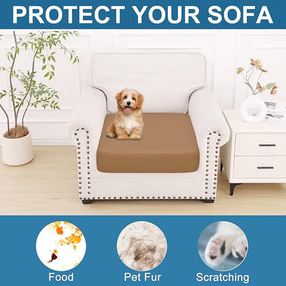 Smiry Printed Couch Cushion Covers, Stretch Soft Couch Covers for Sofa, Washable Non-Slip Sofa Slipcover Furniture Protector for Indoor and Outdoor (1 Pack, Camel)