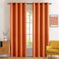 MIULEE 96" Long Room Darkening Curtains Thermal Insulated Drapes Solid Window Treatment Set Grommet Top Light Blocking Blackout Curtain for Fall Living Room/Bedroom 2 Panels Orange