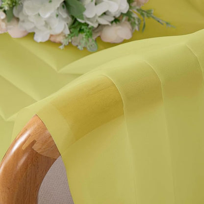 OVZME Sheer Curtains 63 inch Length 2 Panels Set for Bedroom Living Room, Soft Airy Elegant Light Filtering Sheer Curtains, Dual Rod Pocket Window Drapes, Each 42W x 63L Inches, Lemon