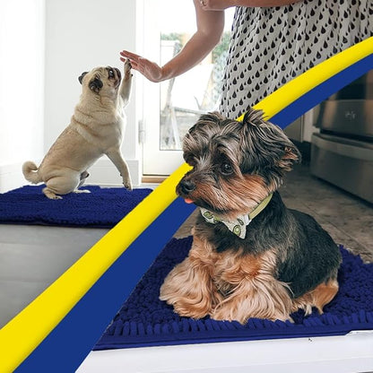 Muddy Mat® | Super Absorbent Door Mat Indoor, Microfiber Quick Dry Chenille Entryway Rug, Non-Slip Front Door Mat, Indoor Mats for Entryway, Machine Washable Pet Rug, Navy Blue Runner 24"X60"