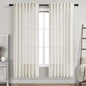 Nanspring Cream Semi Sheer Linen Curtains 76 Inch Length for Living Room Back Tab Rod Pocket Modern Farmhouse Coastal Decor Cotton Textured Gauze Curtains for Dining Room Office Kitchen 52x76