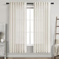 Nanspring Cream Semi Sheer Linen Curtains 75 Inch Length for Living Room Back Tab Rod Pocket Modern Farmhouse Coastal Decor Cotton Textured Gauze Curtains for Dining Room Office 52x75
