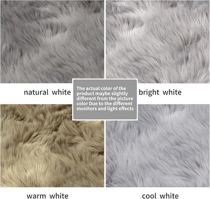 Ciicool Ultra Soft Faux Sheepskin Fur Rug Fluffy Rug for Bedroom Fuzzy Carpet for Living Room Kid's Room Nursery Decor, Grey 2 x 6 Feet