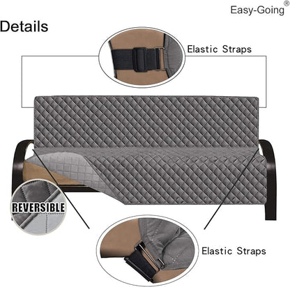 Easy-Going Futon Sofa Slipcover Reversible Sofa Cover Armless Cover Furniture Protector Couch Cover Water Resistant Pets, Kids, Children, Dog, Cat Gray/Light Gray