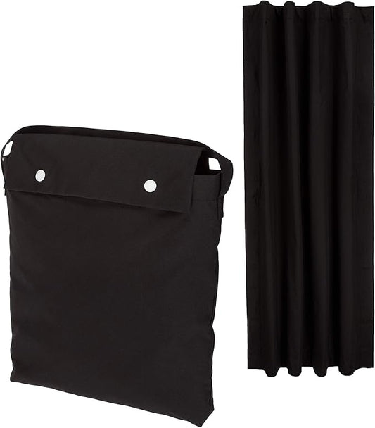 Amazon Basics Portable Blackout Curtain Shade with Suction Cups, Noise Reducing, Energy Saving, 50" W x 78"L, Black, 1-Pack