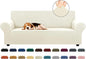 KEKUOU Stretch Sofa Cover Slipcover ，Couch Covers for 3 Cushion Couch Sofa pet Friendly (78"-94") Furniture Protector Sofa with Elastic Bottom for Kids,Dog, Jacquard Small Checked(Large,Beige)