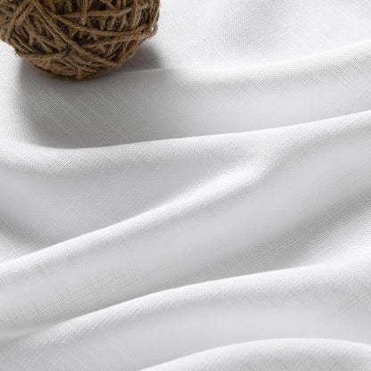 Nanspring White Linen Curtains for Living Room 101 Inches Long Extra Long Back Tab Curtains Farmhouse Light Filtering Semi Sheer Linen Drapes Ceiling to Floor for Large Window 2 Panels Set 52x101