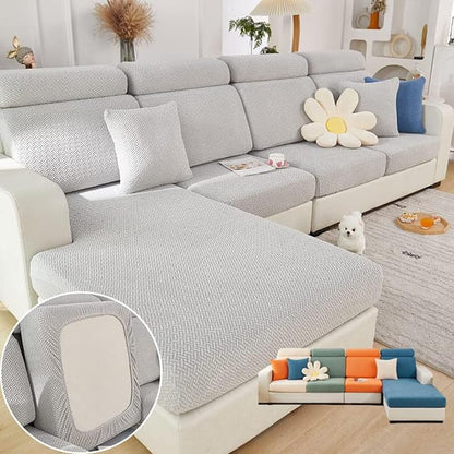 Soothing Home Sofa Covers, Sofa Hero Covers, Wear-Resistant Universal Couch Covers Washable Stretch Sectional Couch Cushion Covers (Light Grey,Extra Large Seat Cover)