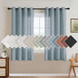 H.VERSAILTEX Living Room Linen Curtains Home Decorative Nickel Grommet Curtains Privacy Added Energy Saving Light Filtering Window Treatments Draperies for Bedroom, Stone Blue, 2 Panels, 52 x 63 Inch