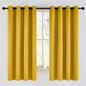 NICETOWN Room Darkening Gold Curtains 63 inch Length 2 Panels - Grommet Top Sound Reduction Privacy Faux Silk Satin Thermal Drapes for Bedroom/Living Room, W52 x L63