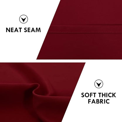 DWCN Burgundy Room Darkening Blackout Curtains - Thermal Insulated Privacy Energy Saving Window Curtain Drapes 38 x 63 inch Length, Set of 2 Bedroom Living Room Curtains