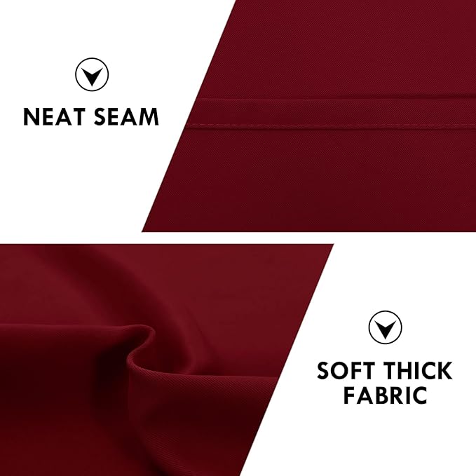 DWCN Christmas Burgundy Room Darkening Blackout Curtains - Thermal Insulated Privacy Energy Saving Window Curtain Drapes 42 x 45 inch Length, Set of 2 Bedroom Living Room Curtains