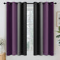 Yakamok Blackout Ombre Purple and Black Curtains for Bedroom, Gradient Room Darkening Curtains, Grommet Thermal Insulated Light Blocking Window Drapes/Curtain for Living Room,52 x 54 Inch,2 Panels