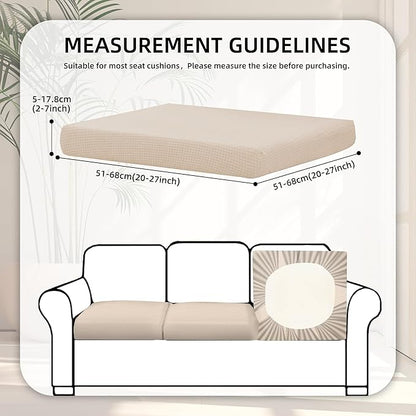 Patio Cushion Covers Outdoor Cushion Covers,Super Elastic Cushion Covers Replacement, Suitable for Outdoor Sofa Patio Couch Cover Replacement (8Pcs,Beige,Cover Only)