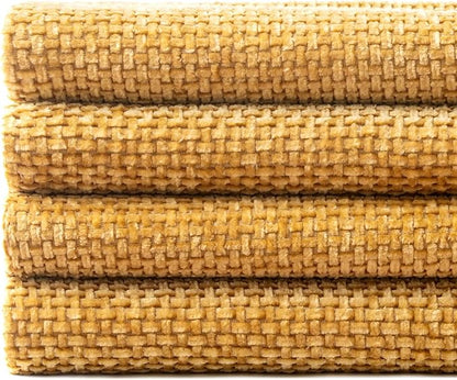 MIULEE Pack of 4 Couch Throw Pillow Covers 20x20 Inch Gold Soft Decorative Chenille Pillow Covers Farmhouse Accent Cushion Covers for Boho Spring Home Decor Sofa Bedroom Living Room