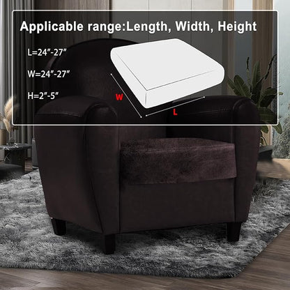 Leather Look Couch Cushion Covers Sofa Seat Slipcovers Sets Couches Furniture Protector for Sectional Armchair Loveseat Pets Kids Stretch Spandex Fabric (1 Cushion Armchair, Chocolate)